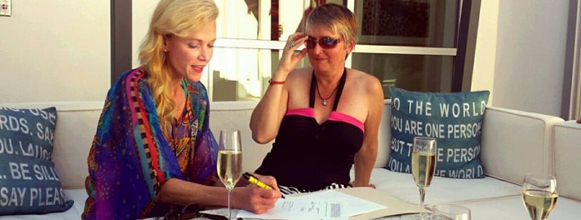 Sheila Hamilton signing her book contract